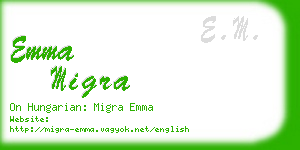 emma migra business card